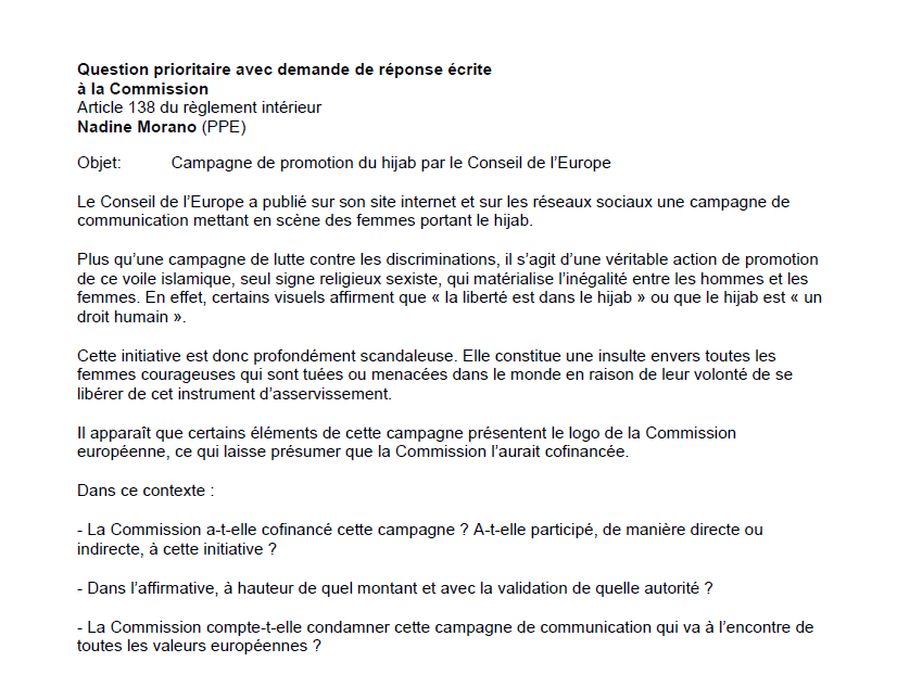 Question Commission européenne