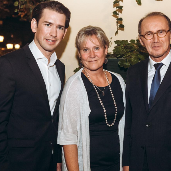 Nadine Morano avec Sebastian Kurz et Othmar Karas à Vienne