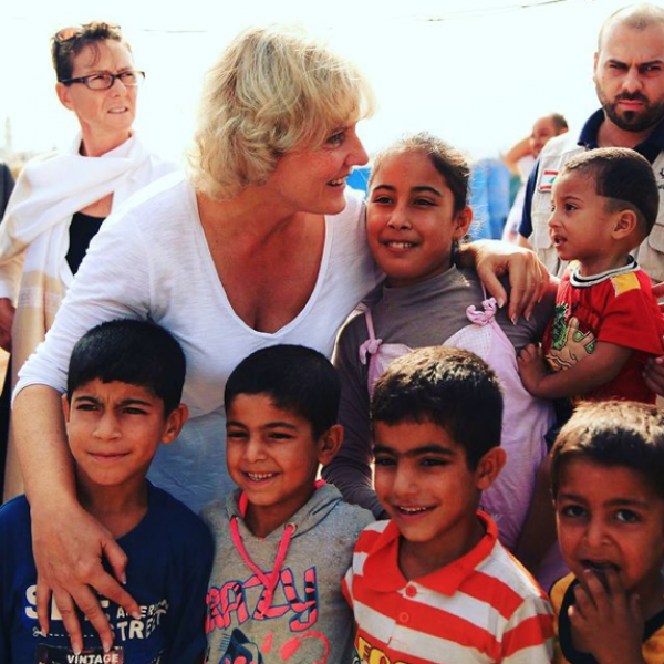 Nadine Morano en déplacement sur le camp IS 29 de Minieh au Liban