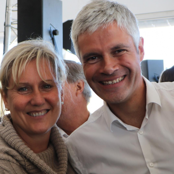 Nadine Morano et Laurent Wauquiez au Mont Mézenc lors de la rentrée politique Les Républicains